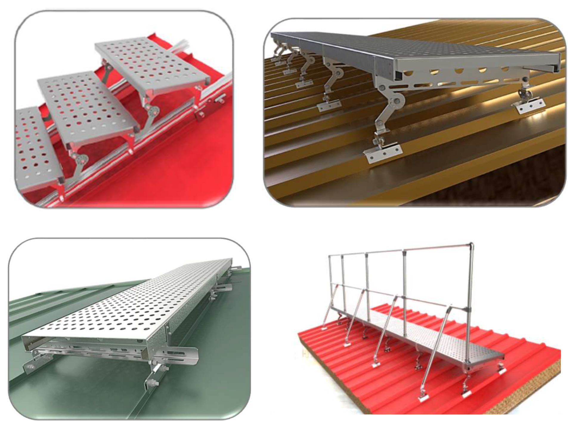 slope adjustable roof walkway